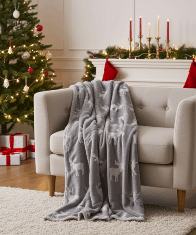 Elchdecke der Klarheit - grau/weiß