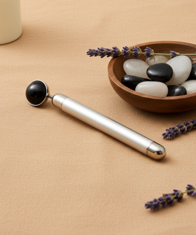 Schwarzer Obsidian-Massagestab