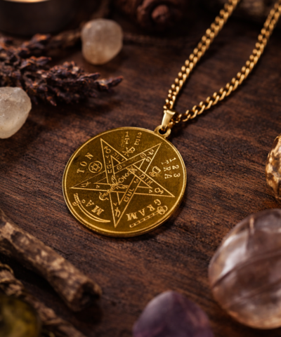 Lichtpentagramm - Kette Gold