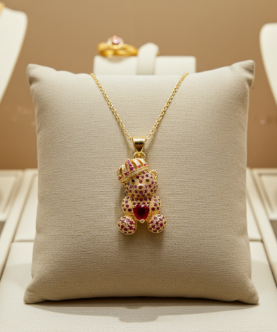 Teddy des Herzens - Kette Gold