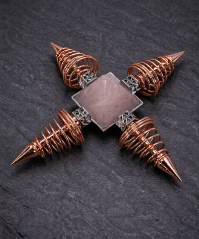 Herzkompass – Energiekreuz mit Rosenquarz