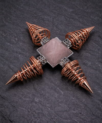 Herzkompass – Energiekreuz mit Rosenquarz