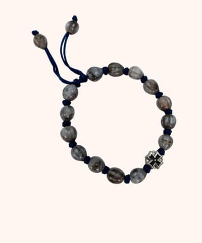 Alternative view of Tränen der Muttergottes – Segensarmband blau