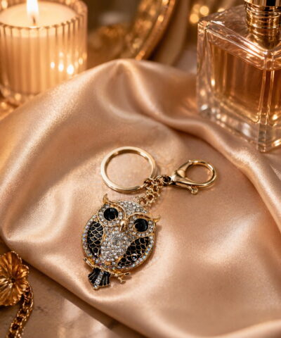 Goldene Wächtereule der Fülle - Anhänger