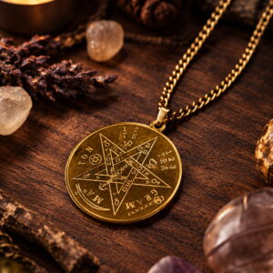 Lichtpentagramm - Kette Gold